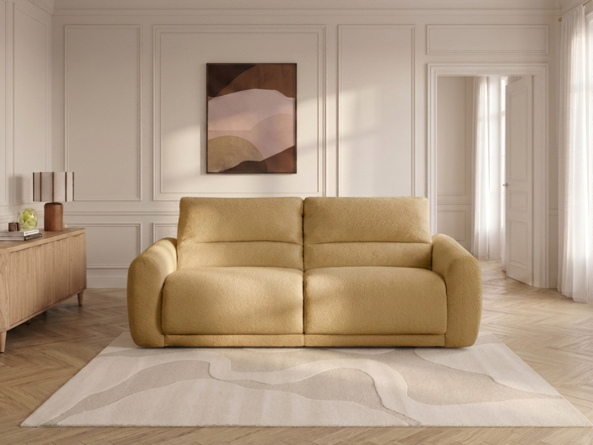 Canapé droit convertible MINORQUE chenille jaune — vue 6