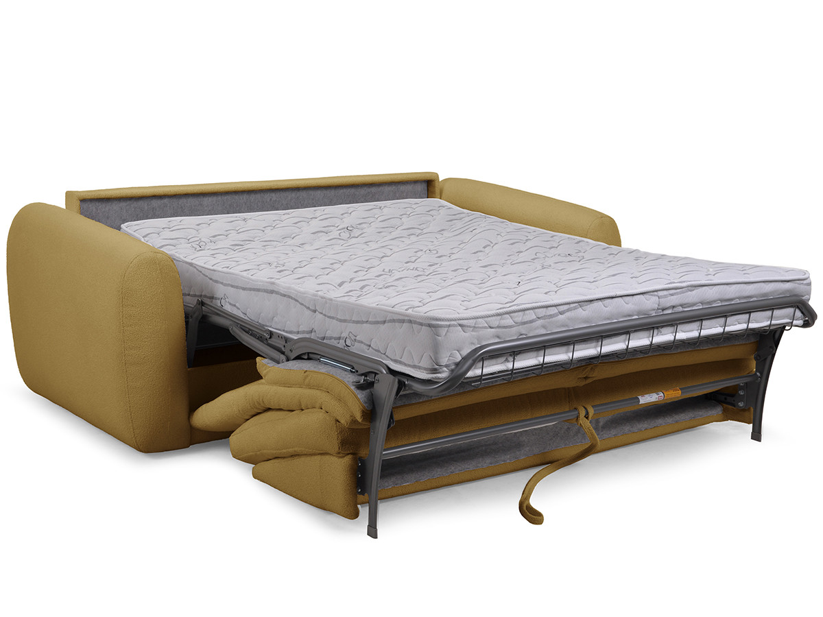 Canapé droit convertible MINORQUE ouverture express tissu  chenille
