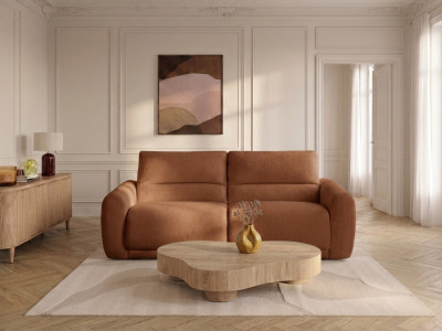 Canapé droit convertible MINORQUE ouverture express tissu chenille