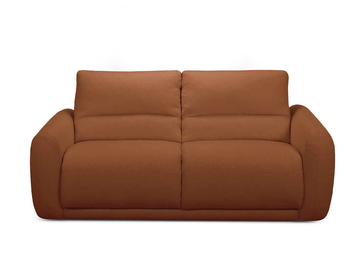 canapé droit convertible minorque ouverture express tissu  chenille de couleur orange