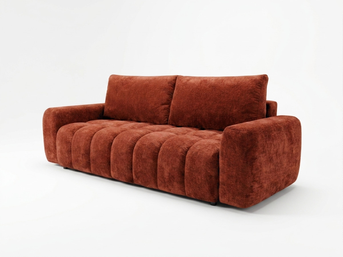 Canapé 3 places convertible JULES tissu lisse