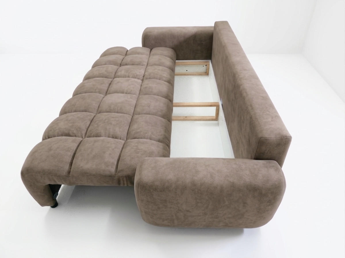 Canapé 3 places convertible JULES tissu lisse