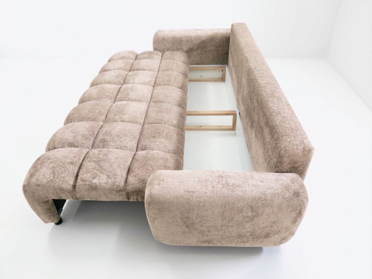 Canapé 3 places convertible JULES tissu lisse