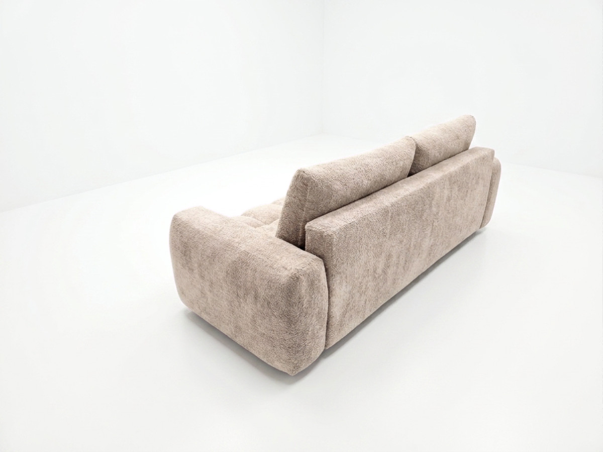 Canapé 3 places convertible JULES tissu lisse