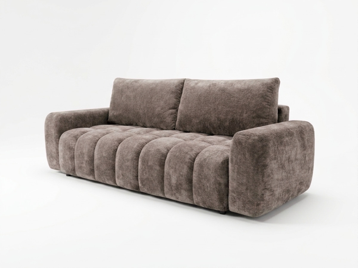 Canapé 3 places convertible JULES tissu lisse