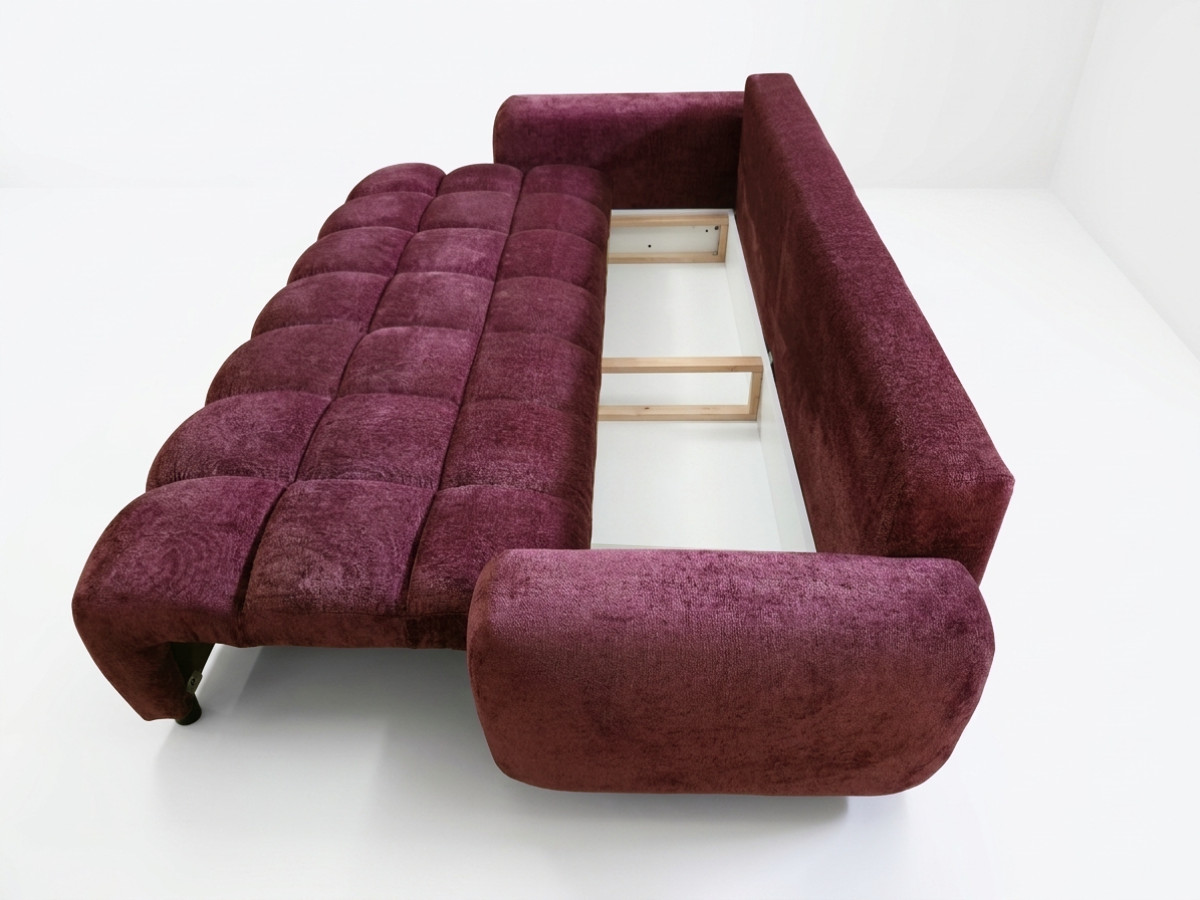 Canapé 3 places convertible JULES tissu lisse