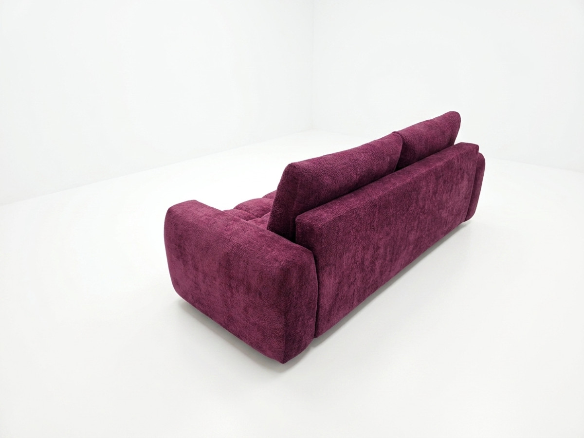 Canapé 3 places convertible JULES tissu lisse