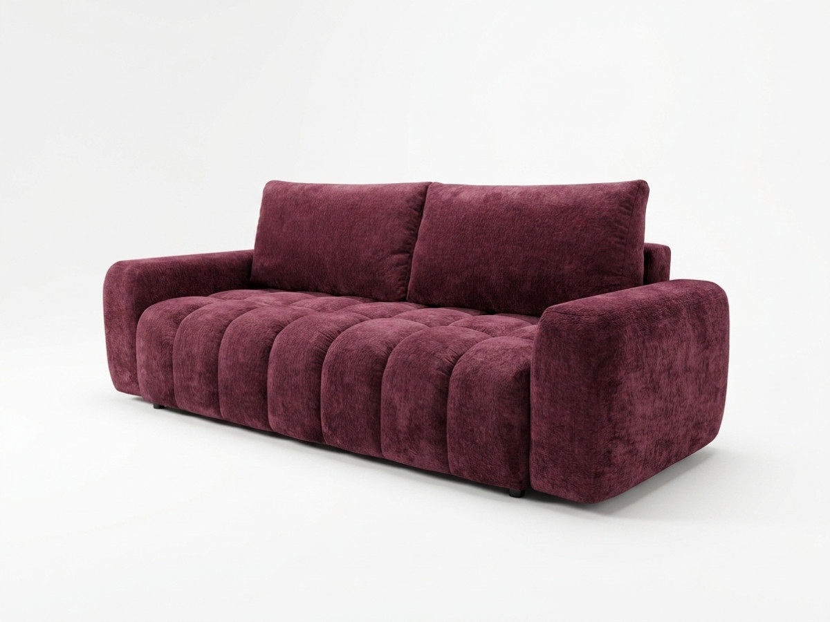 Canapé 3 places convertible JULES tissu lisse