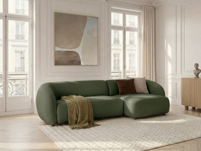 Canapé d'angle convertible avance-recule électrique HALO tissu lisse