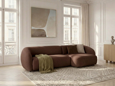 Canapé d'angle convertible avance-recule électrique HALO tissu lisse
