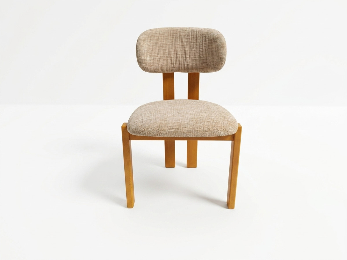 Set van 2 VALENTINE-stoelen van massief beukenhout en gestructureerde stof