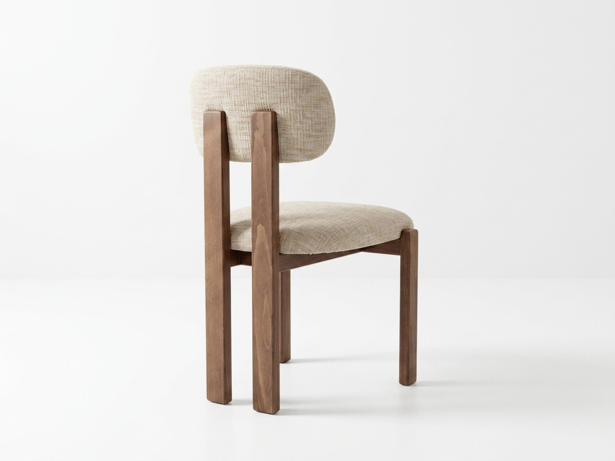 Set van 2 VALENTINE-stoelen van massief beukenhout en gestructureerde stof