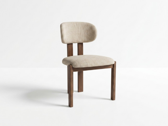 Lot de 2 chaises VALENTINE hêtre massif et tissu texturé