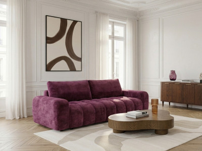Canapé 3 places convertible JULES tissu lisse