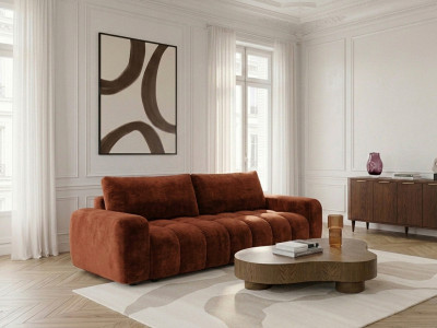 Canapé 3 places convertible JULES tissu lisse