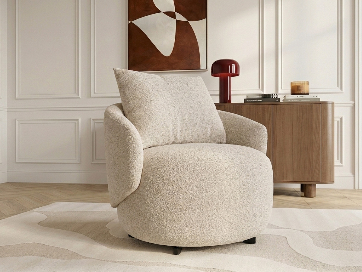 Fauteuil pivotant LEXIE tissu chiné