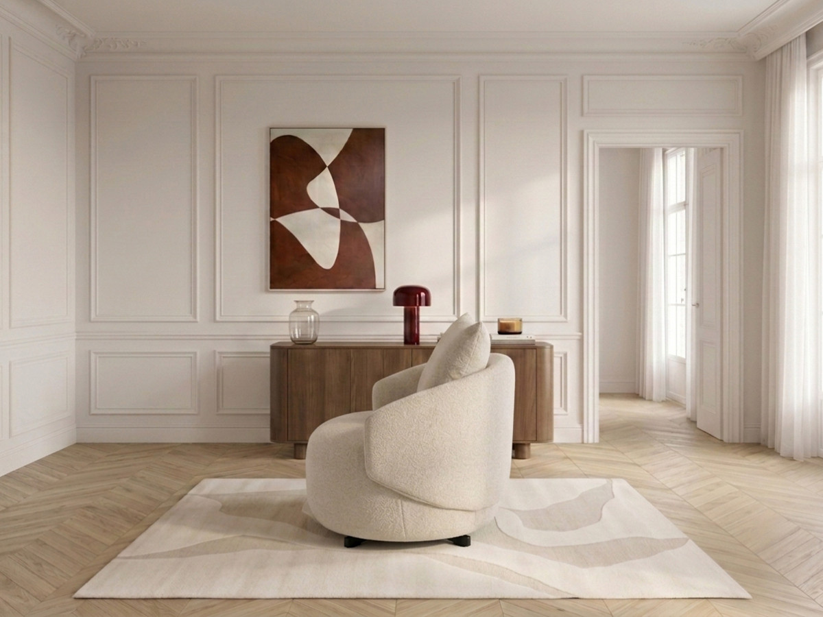Fauteuil pivotant LEXIE tissu chiné