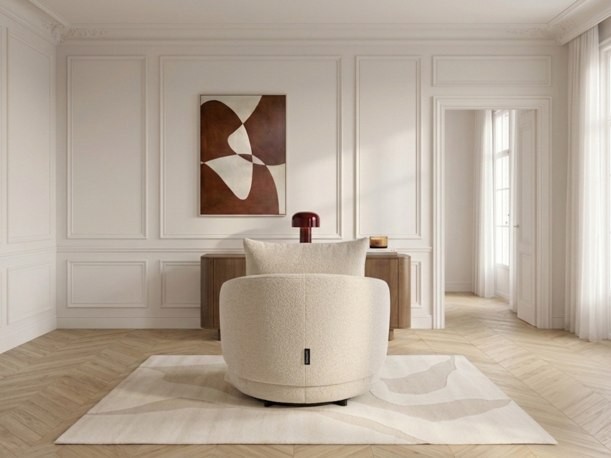 Fauteuil pivotant LEXIE tissu chiné