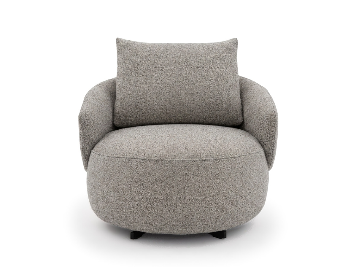 fauteuil pivotant lexie tissu chiné de couleur taupe