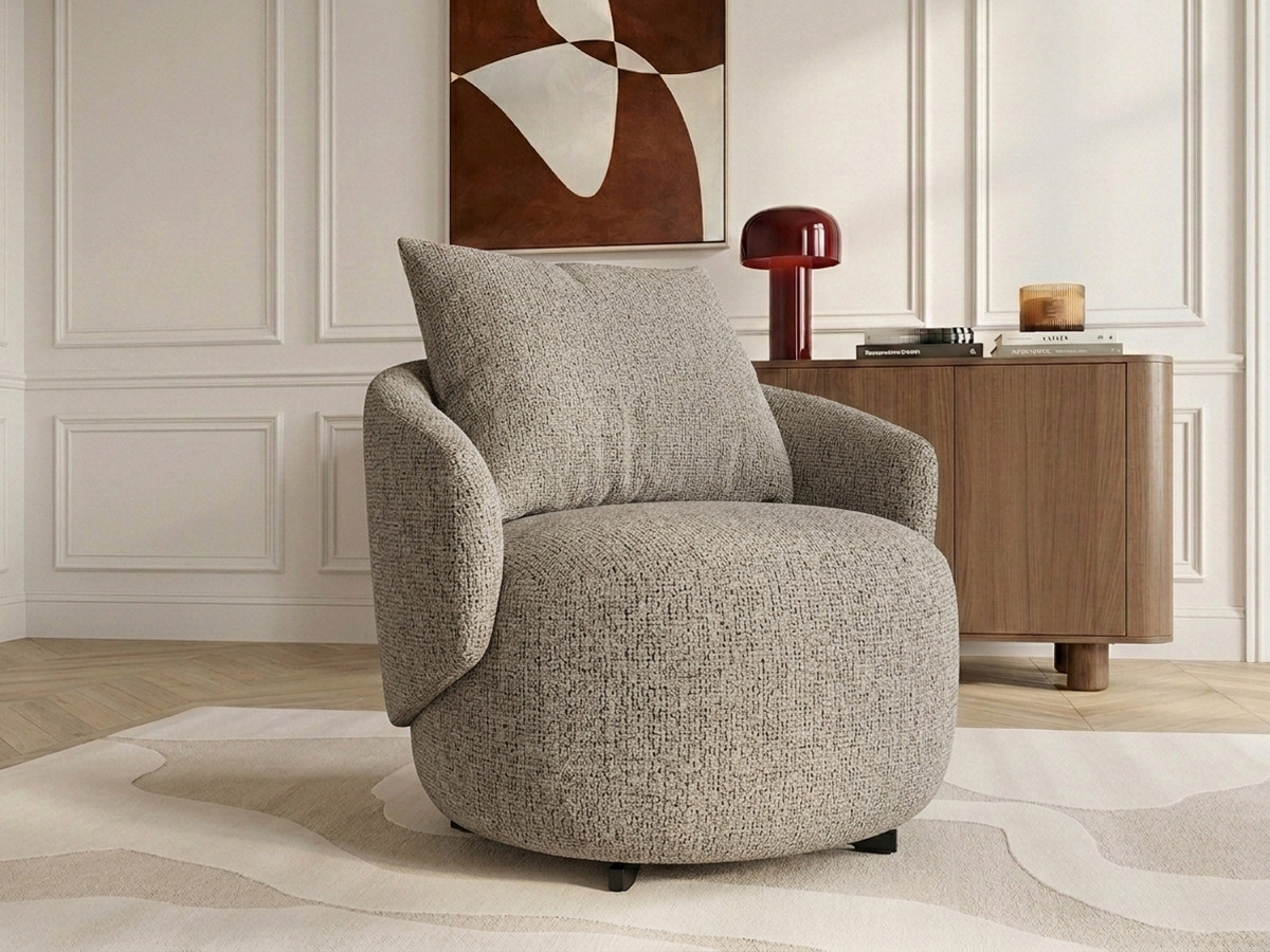 Draaifauteuil LEXIE van gemêleerde stof