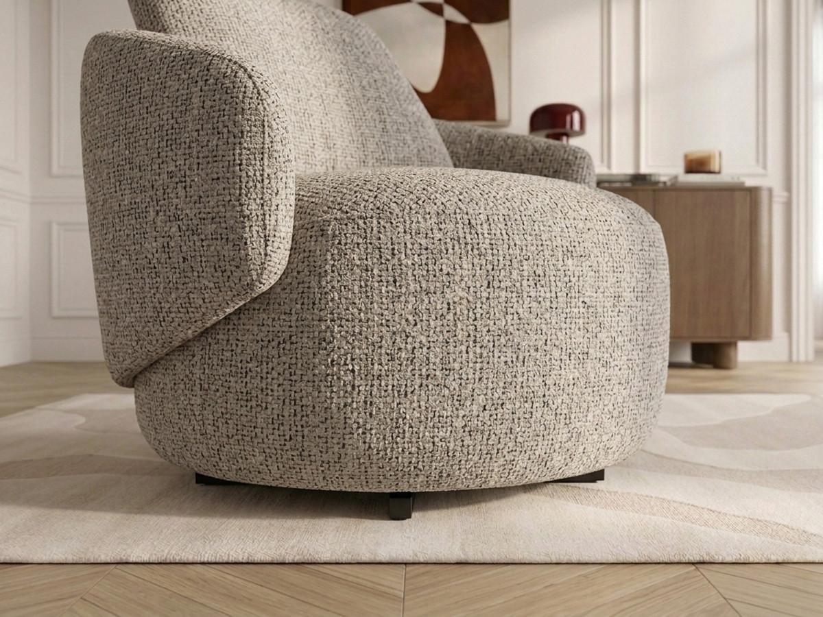 Draaifauteuil LEXIE van gemêleerde stof
