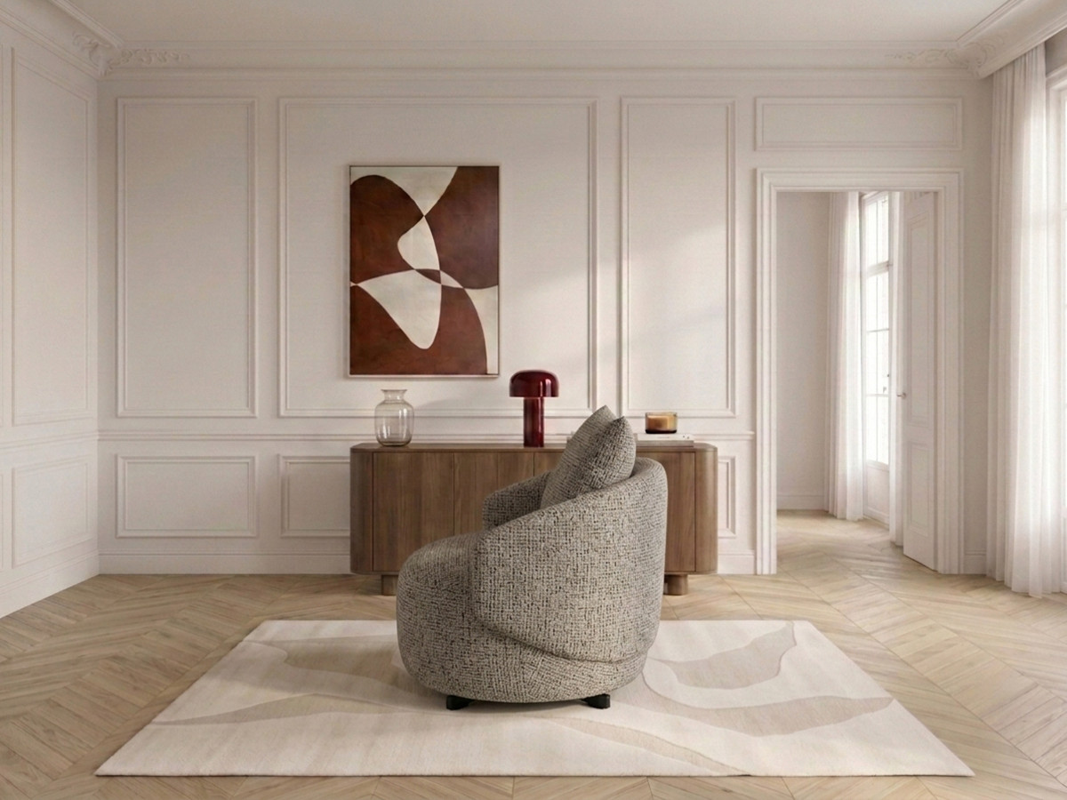 Draaifauteuil LEXIE van gemêleerde stof