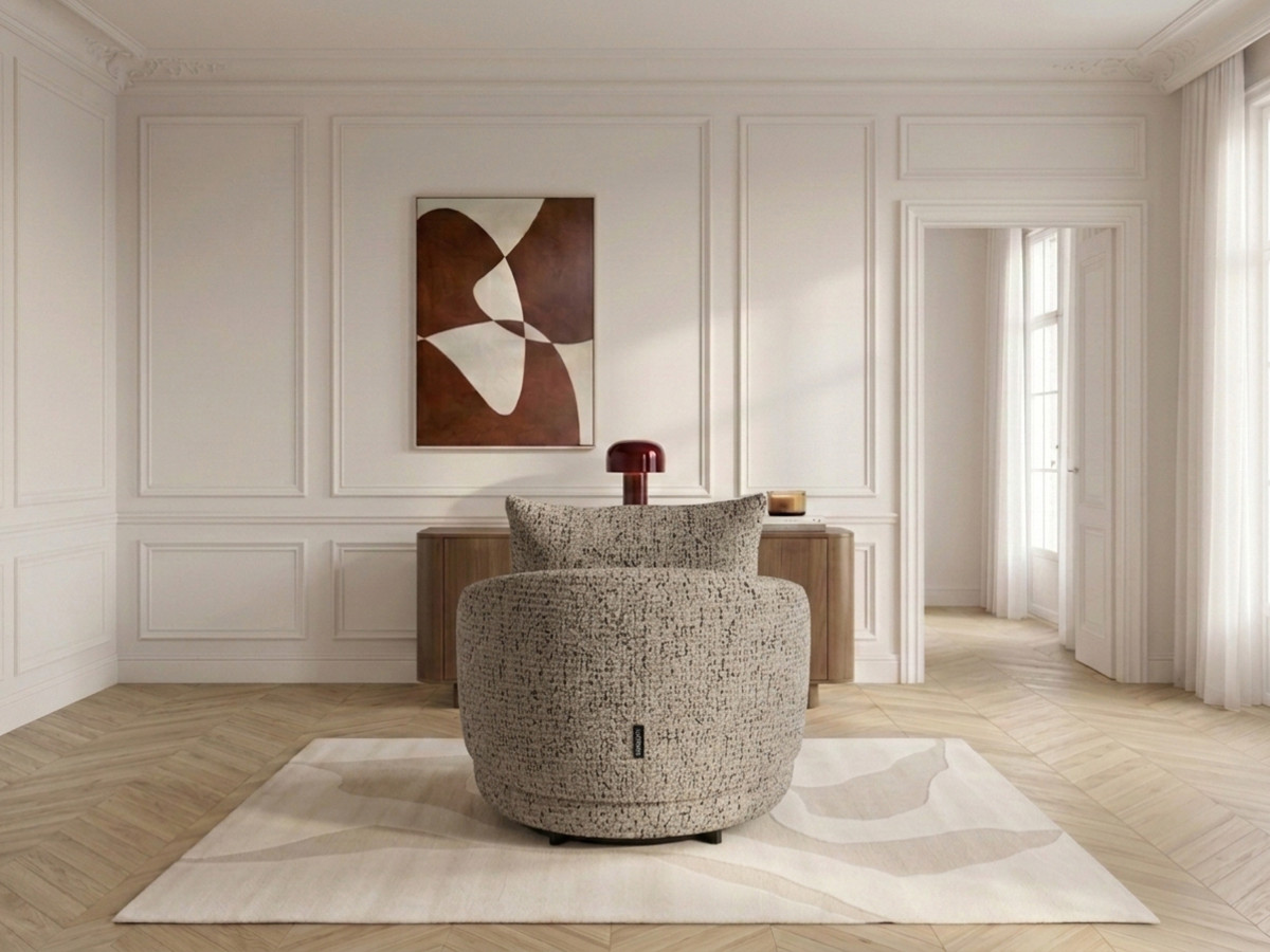 Draaifauteuil LEXIE van gemêleerde stof