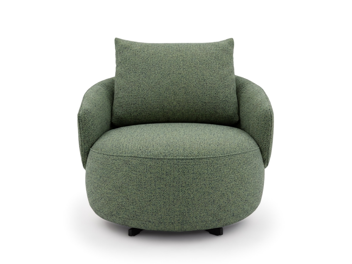 fauteuil pivotant lexie tissu chiné de couleur vert