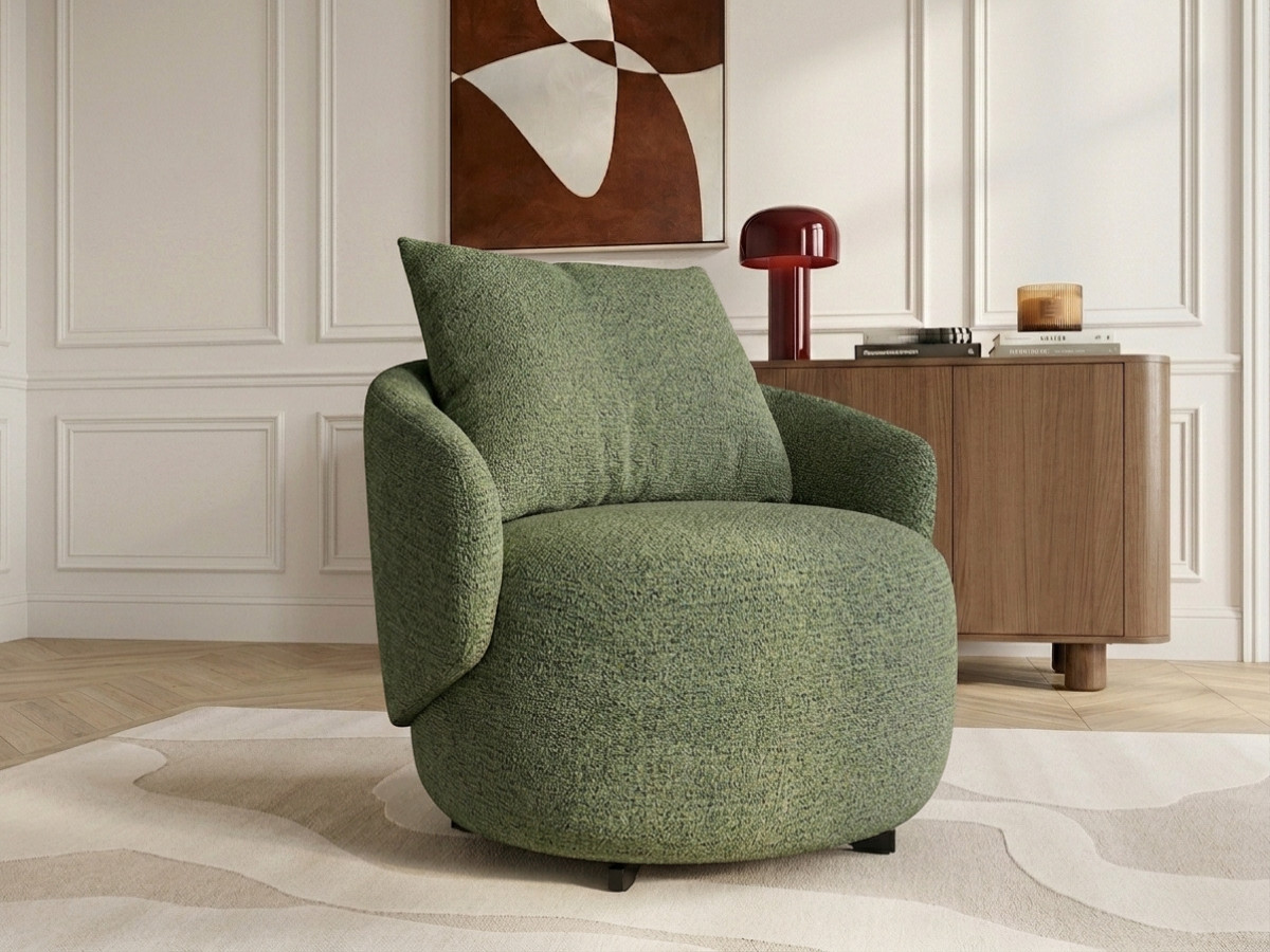 Draaifauteuil LEXIE van gemêleerde stof