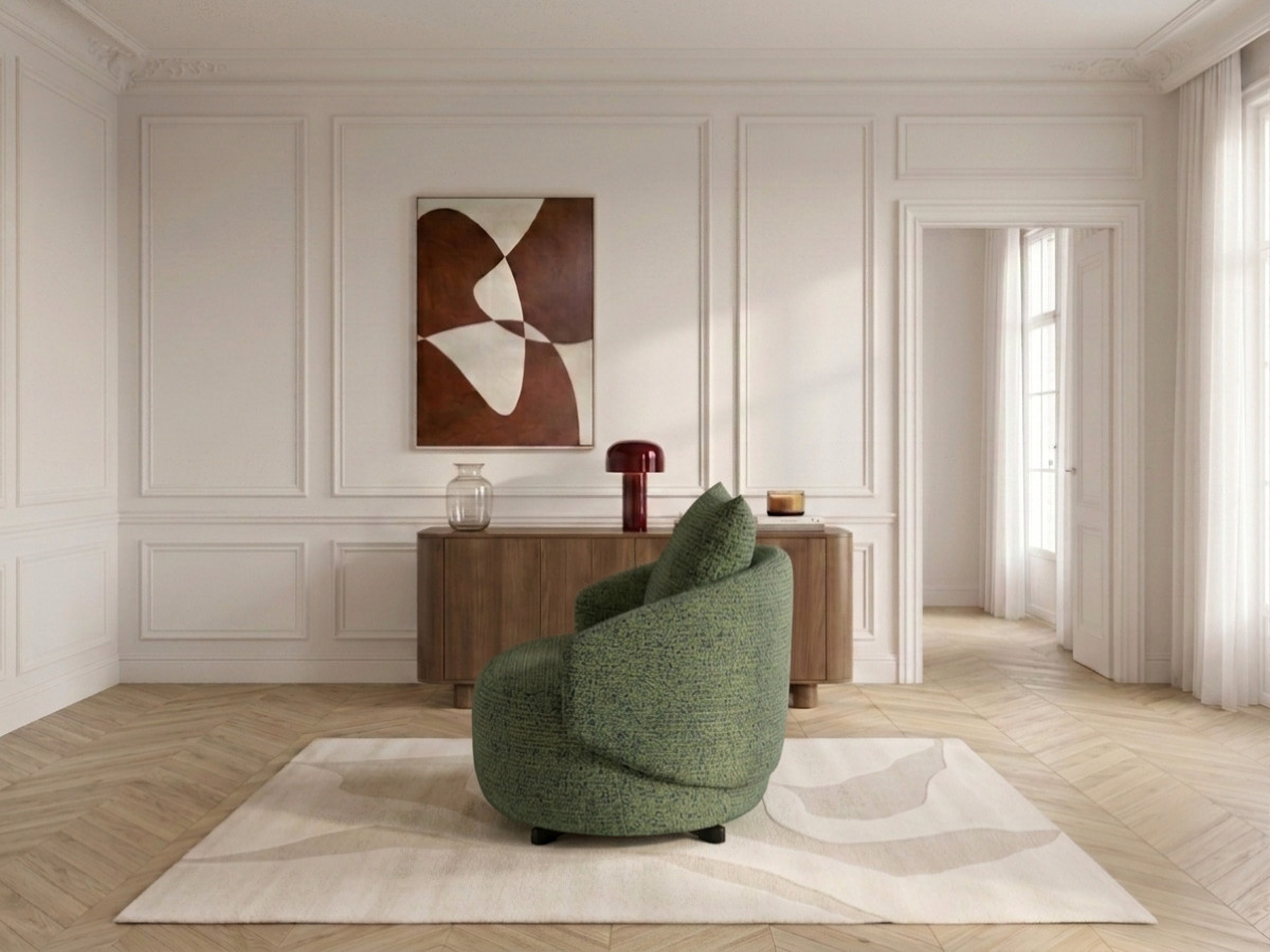 Draaifauteuil LEXIE van gemêleerde stof