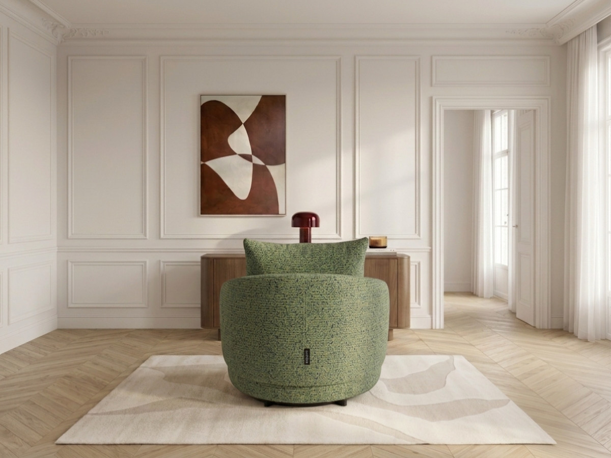 Draaifauteuil LEXIE van gemêleerde stof