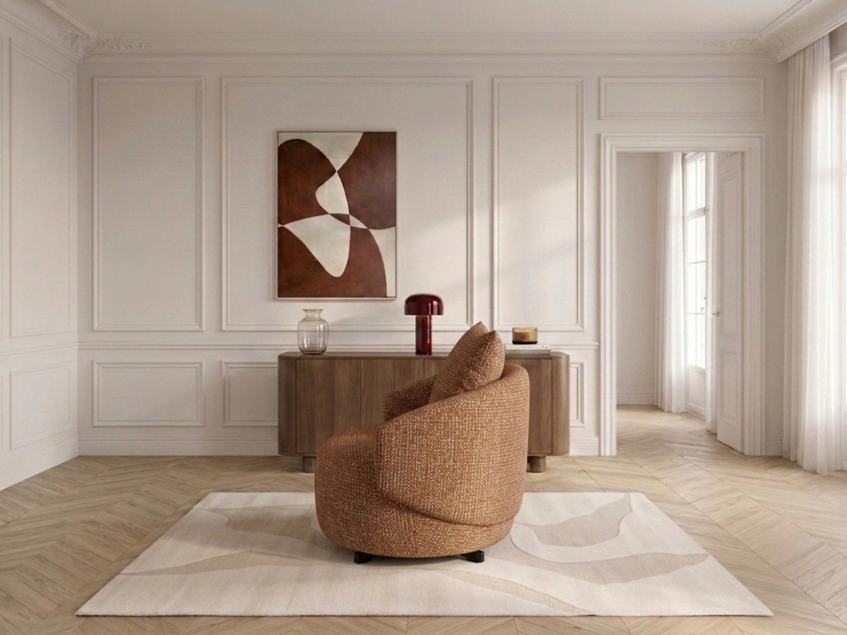 Draaifauteuil LEXIE van gemêleerde stof
