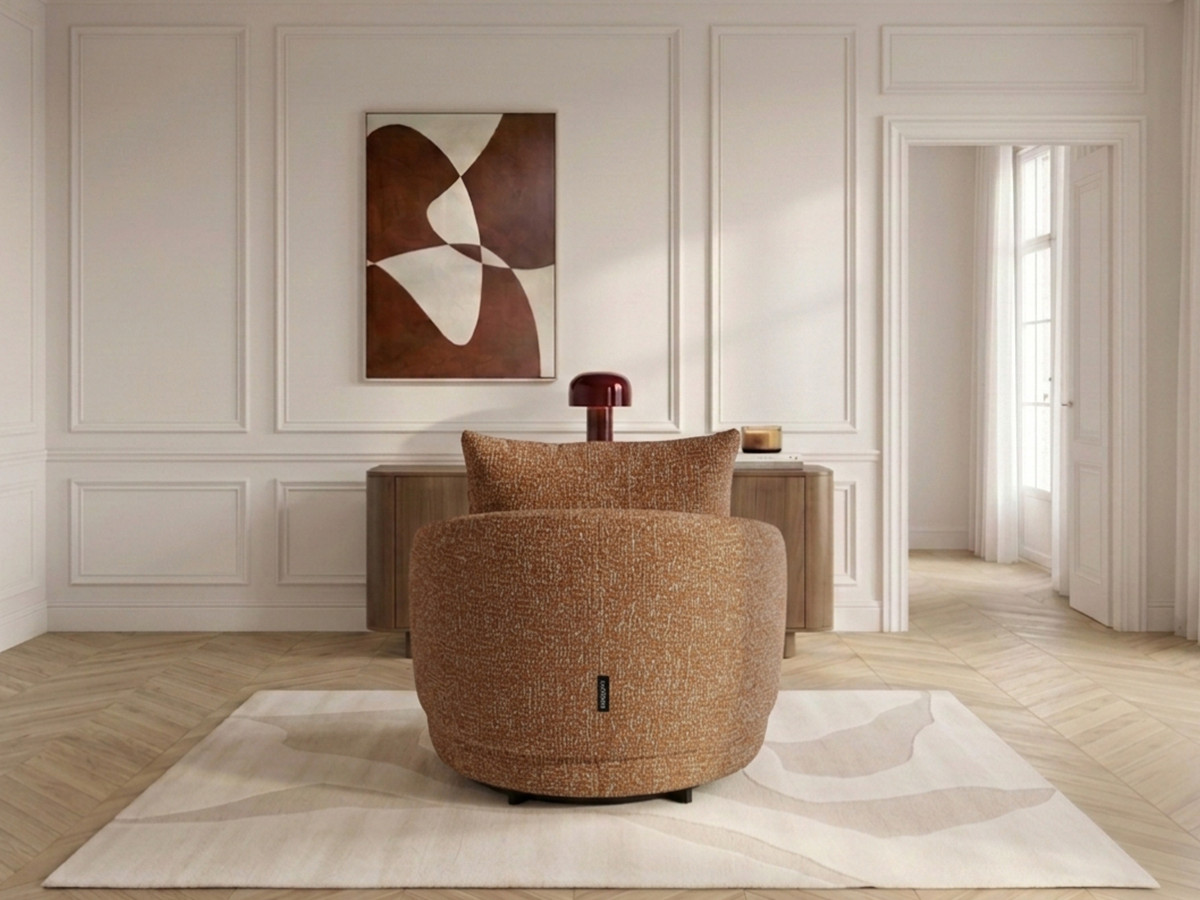 Draaifauteuil LEXIE van gemêleerde stof