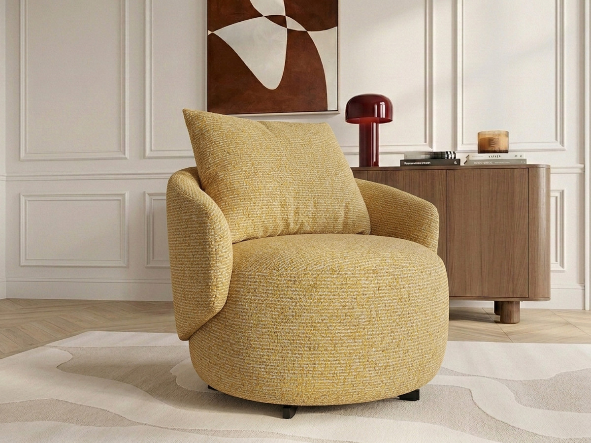 Draaifauteuil LEXIE van gemêleerde stof