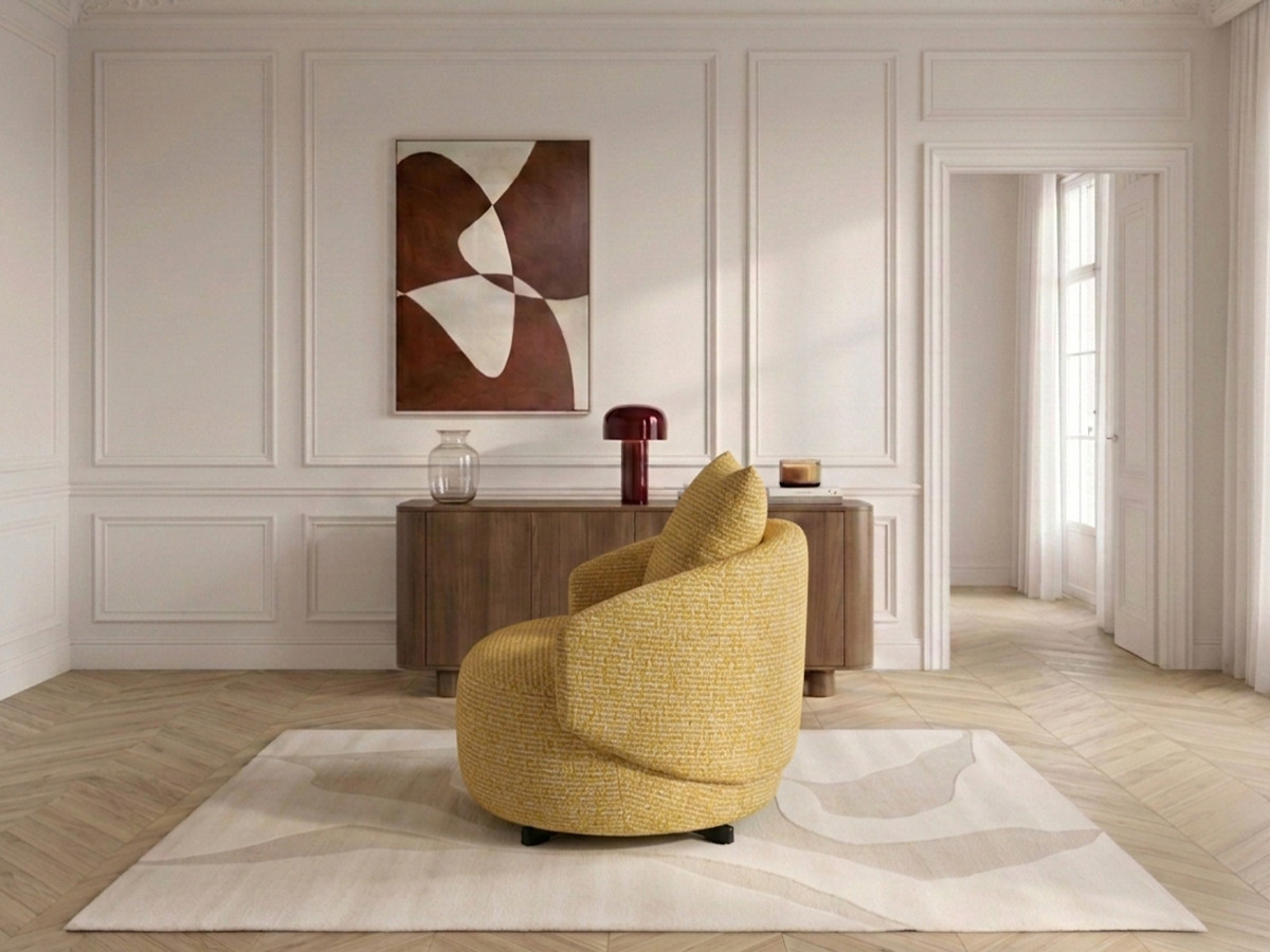 Draaifauteuil LEXIE van gemêleerde stof