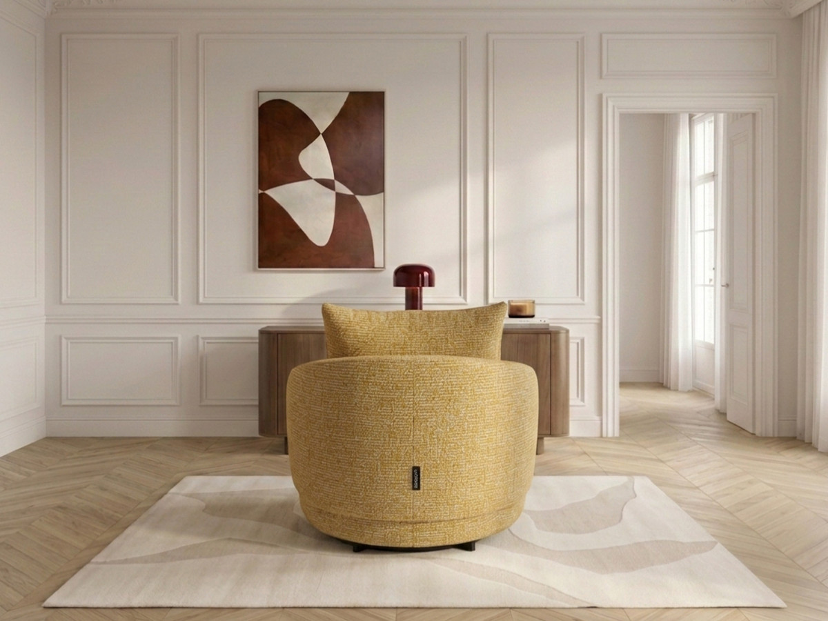 Draaifauteuil LEXIE van gemêleerde stof