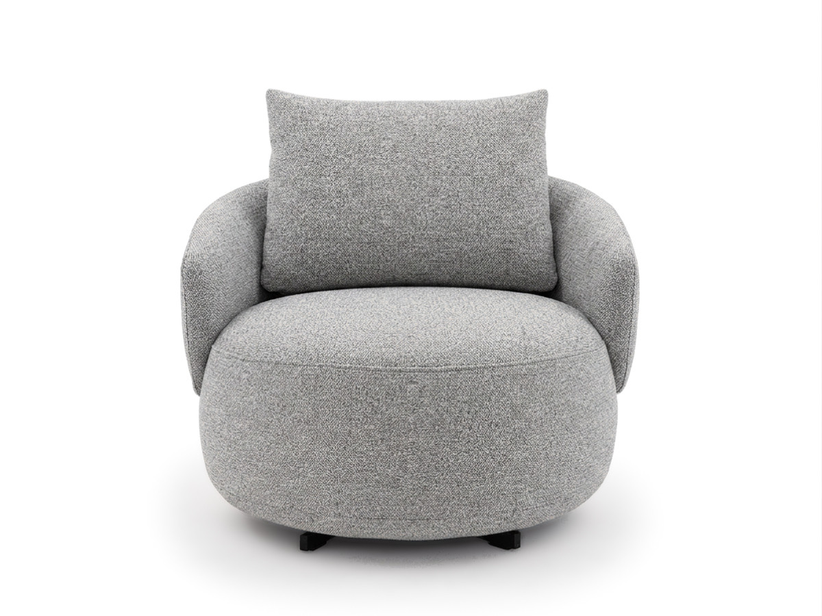 fauteuil pivotant lexie tissu chiné de couleur gris