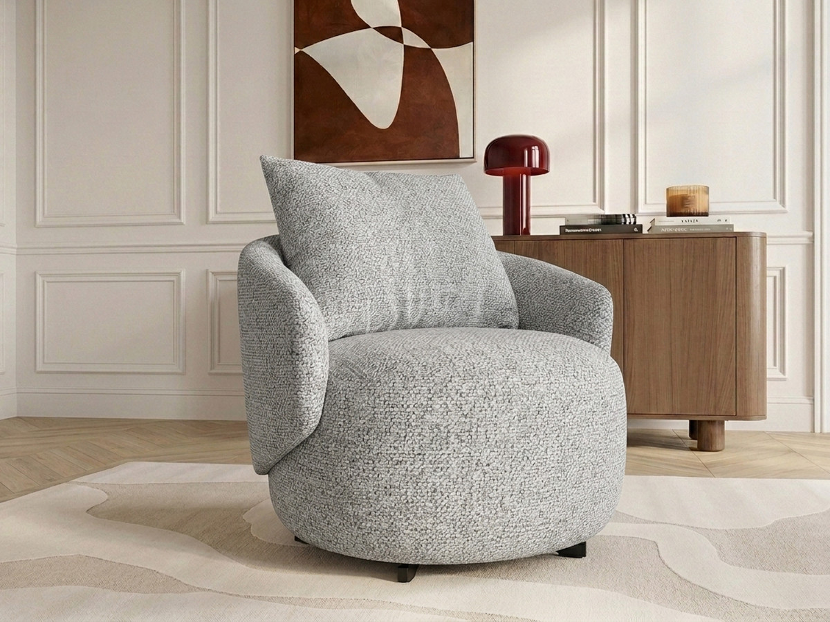 Draaifauteuil LEXIE van gemêleerde stof
