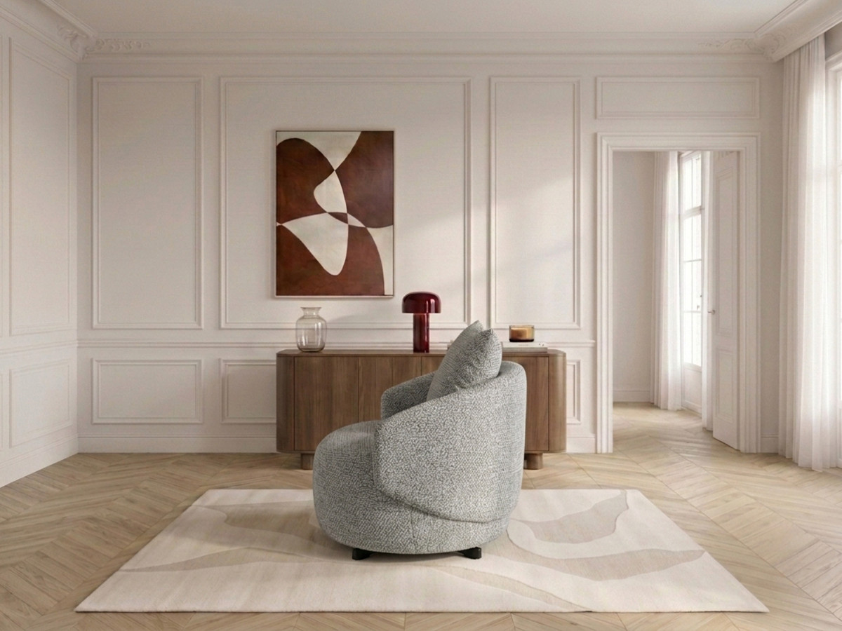 Draaifauteuil LEXIE van gemêleerde stof