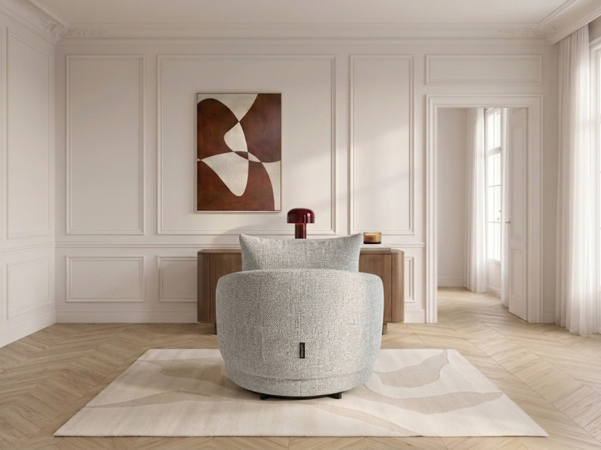 Draaifauteuil LEXIE van gemêleerde stof