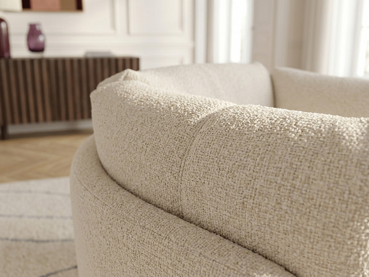 Fauteuil pivotant MARIO chiné beige — vue 6