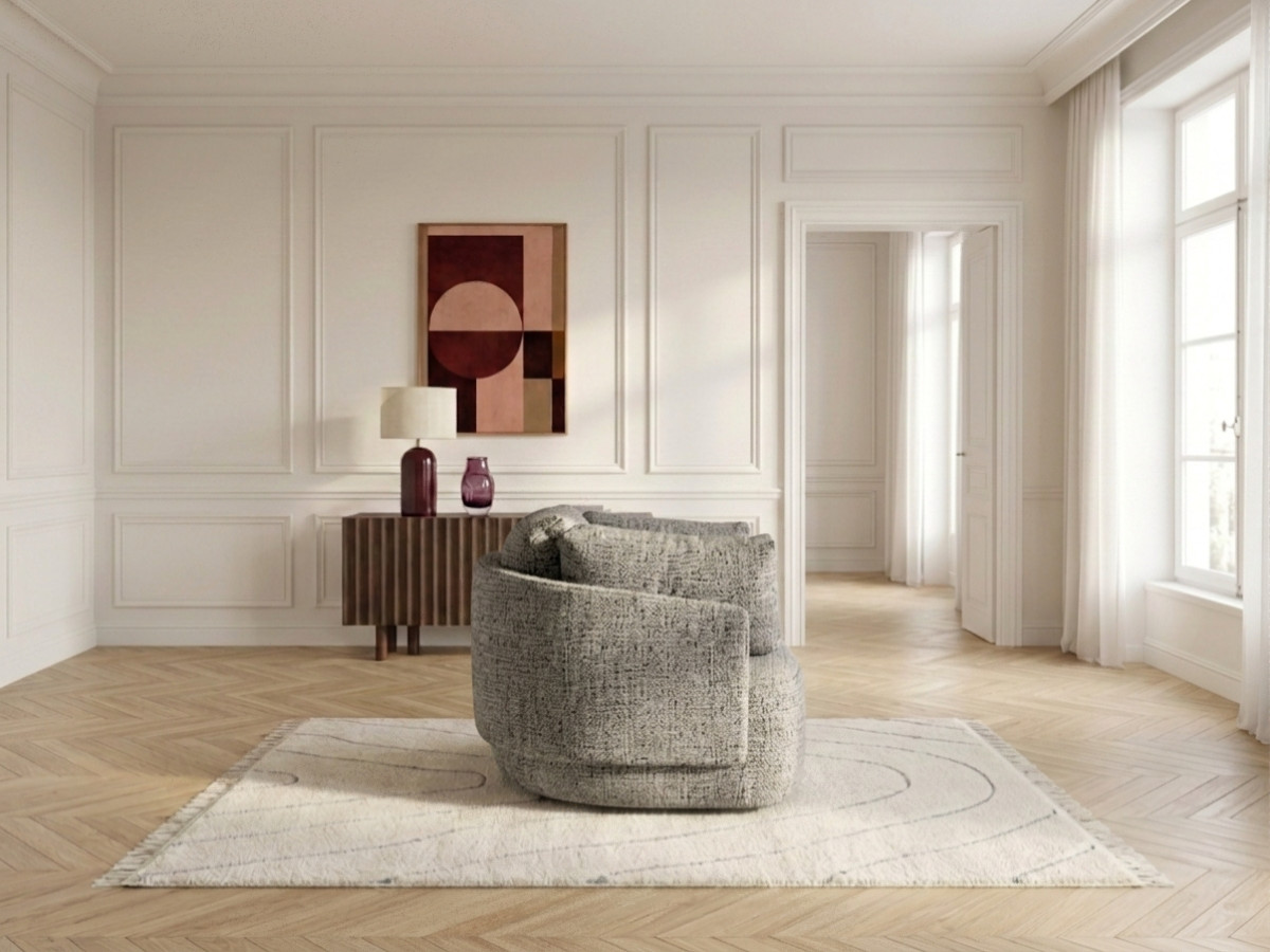 Fauteuil pivotant MARIO tissu chiné