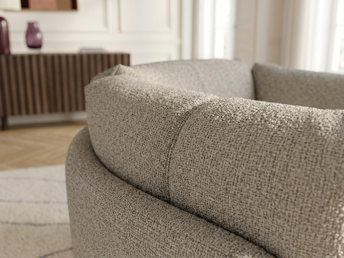 Fauteuil pivotant MARIO chiné taupe — vue 6