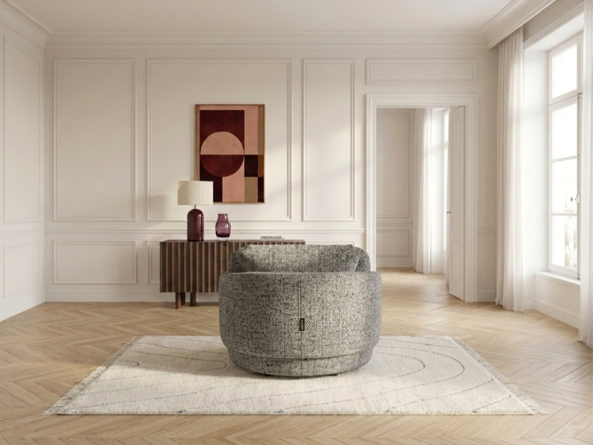 Fauteuil pivotant MARIO tissu chiné