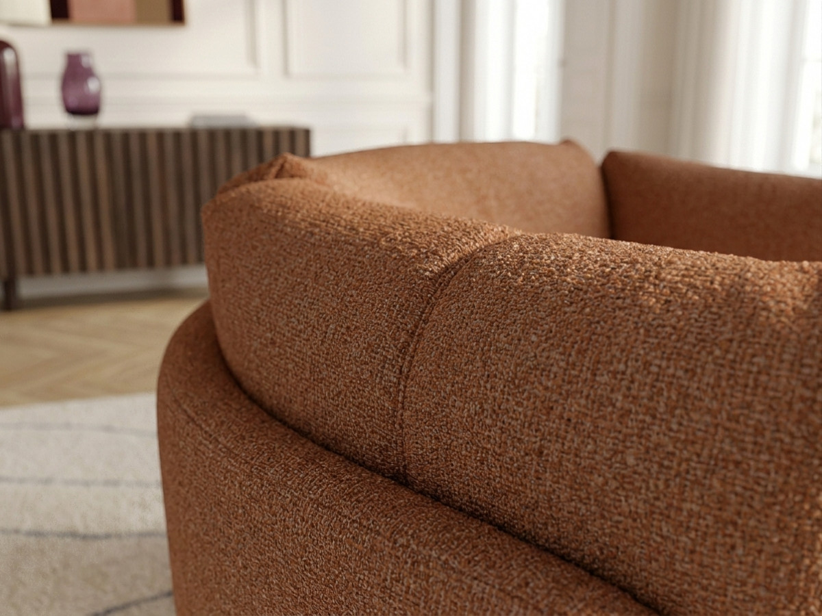 Fauteuil pivotant MARIO chiné orange — vue 6