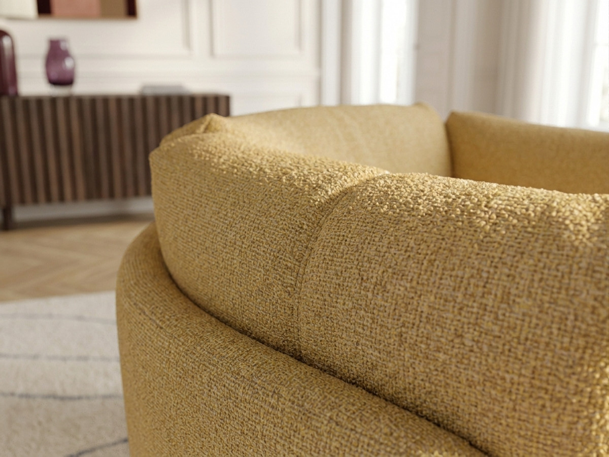 Fauteuil pivotant MARIO chiné jaune — vue 6