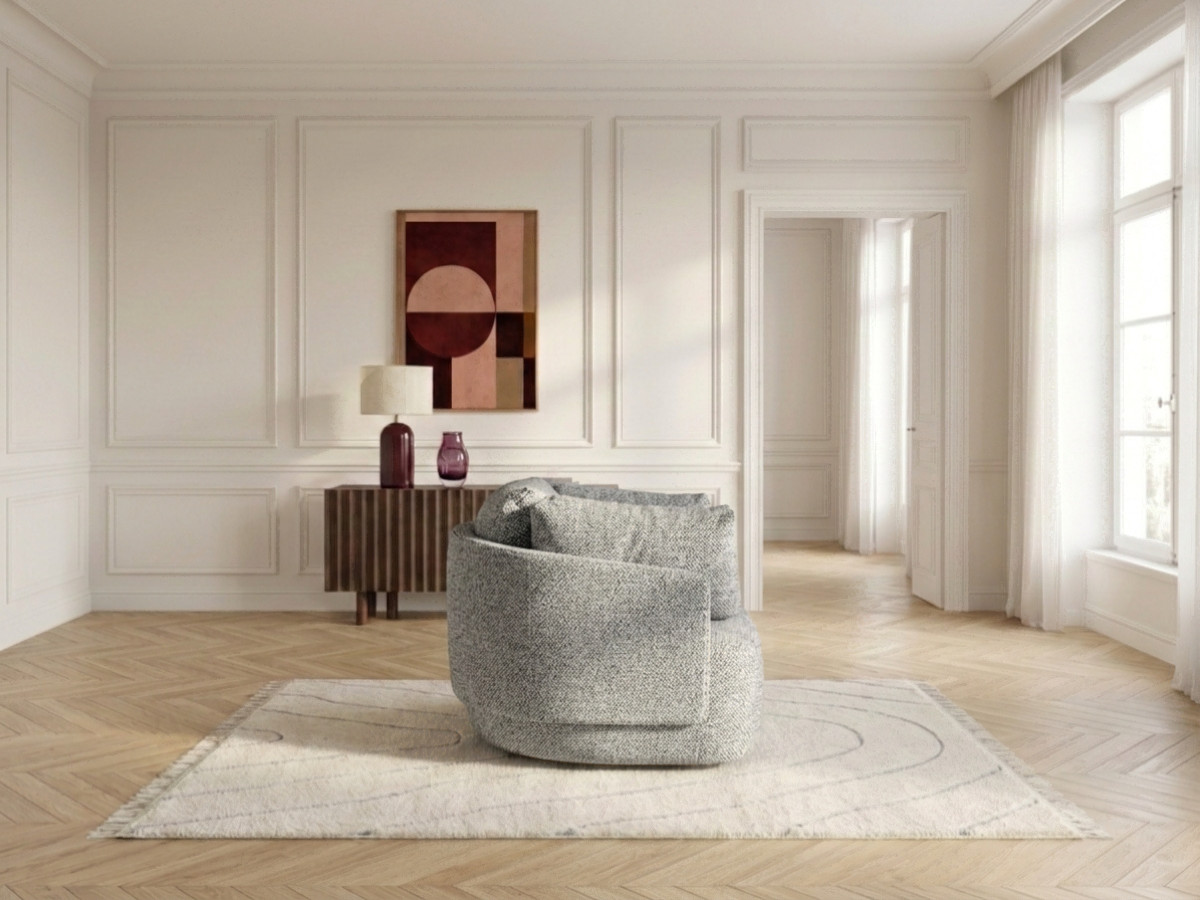 Draaifauteuil MARIO van gemêleerde stof