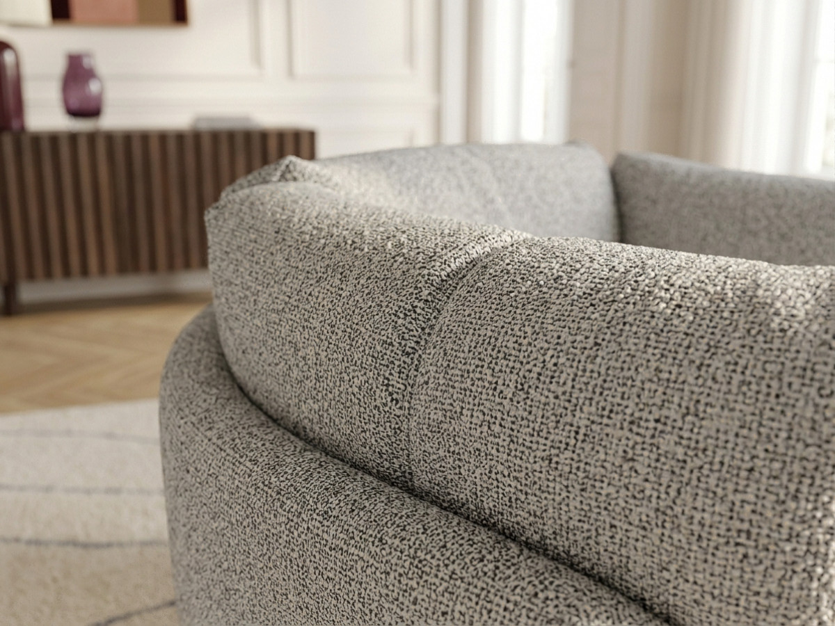 Fauteuil pivotant MARIO chiné gris — vue 6