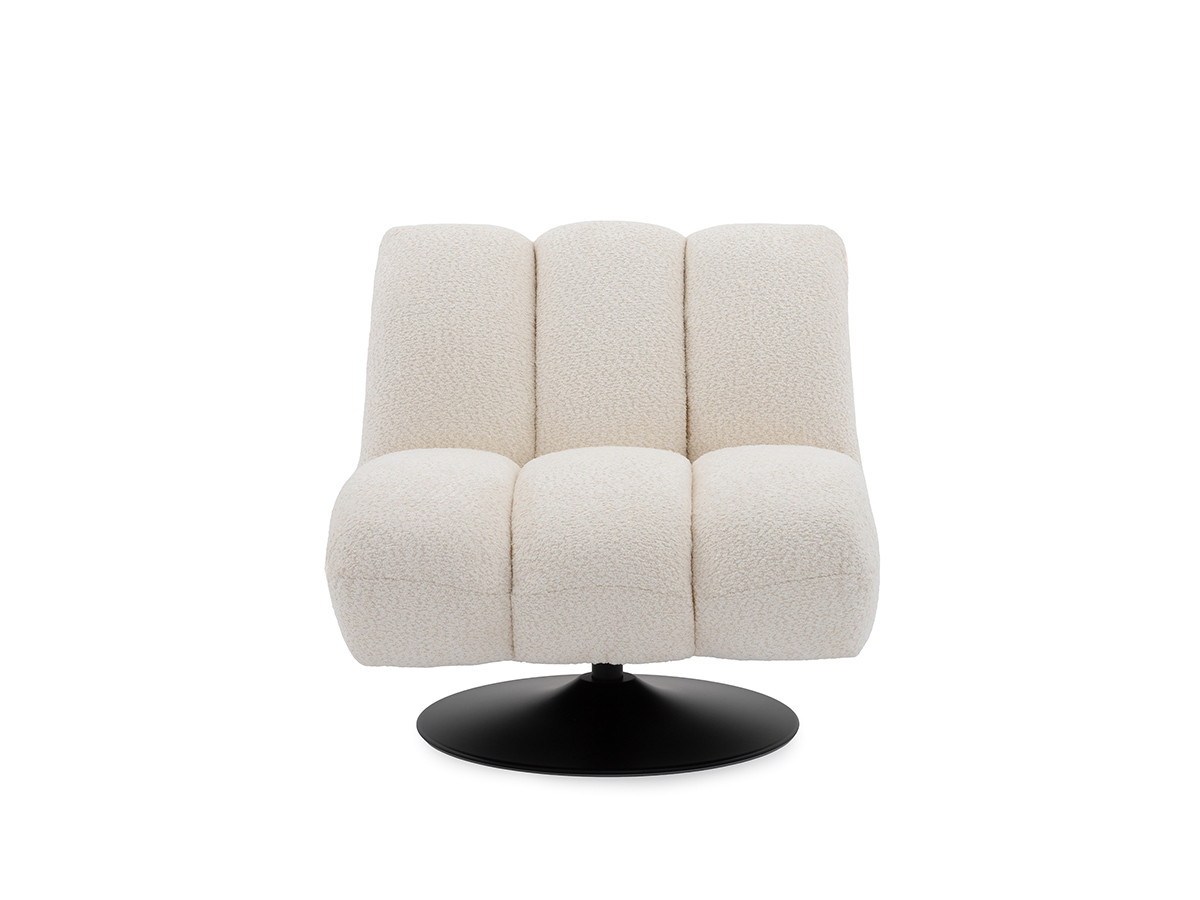 fauteuil pivotant janissaire tissu bouclette de couleur blanc