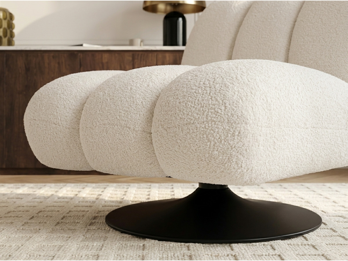 Fauteuil pivotant JANISSAIRE tissu bouclette